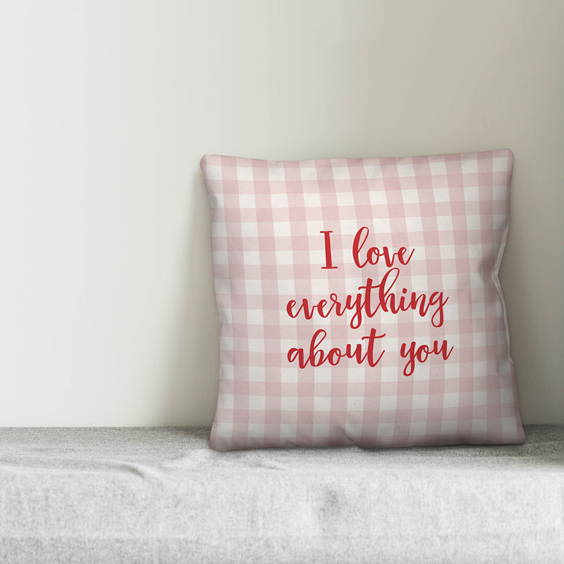 Plaid Throw Pillow, Pink/Red, Pillow Cover