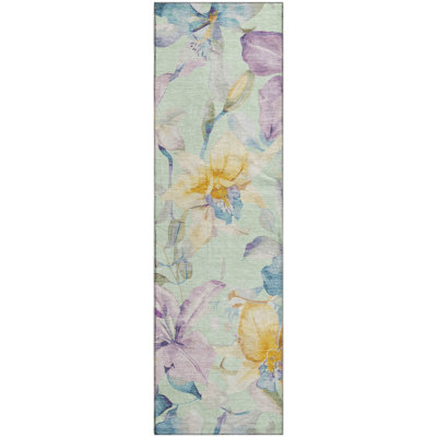 Premium Machine Washable Mayfield AMF2262 Floral Rug