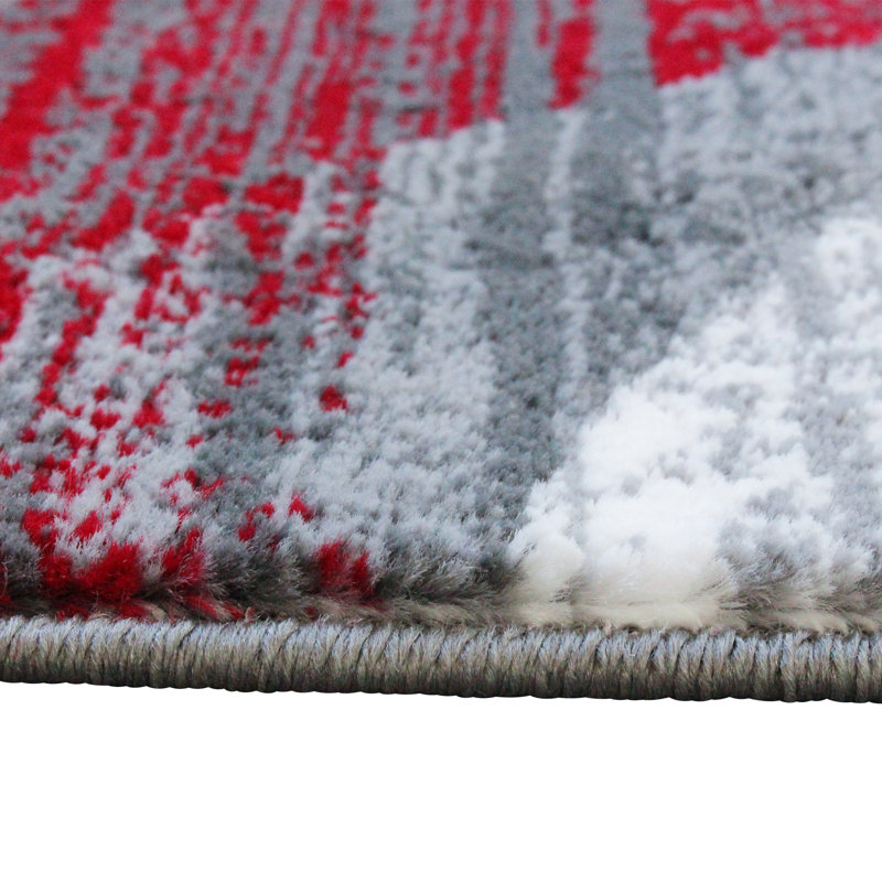 Tapis à motif de tourbillon moderne Aliodja, Tapis de couloir 2 pi x 7 pi 3 po