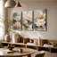 3 panneaux muraux, impression sur toile Lotus-1014999331