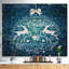 «Blue Merry Christmas Reindeer Snow Crystal», reproduction d'art graphique-1071511075-1071511102