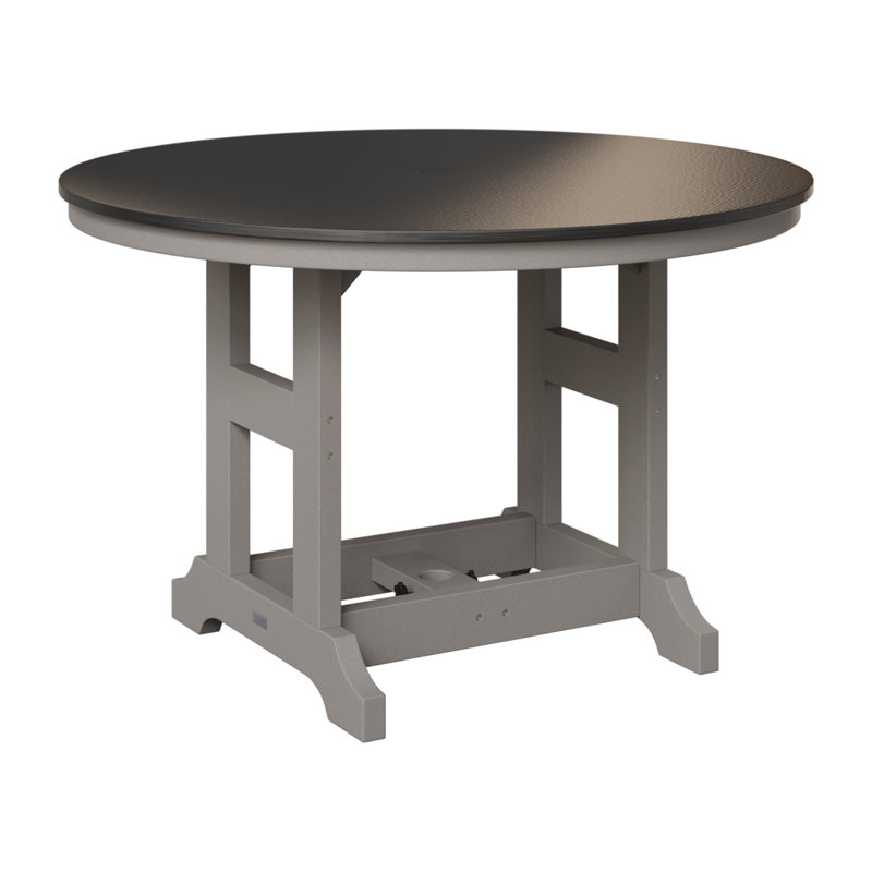 Table de bar ronde Berlin Garden, Gris clair, Noir martelé, H 39,5 po x l 48 po x P 48 po