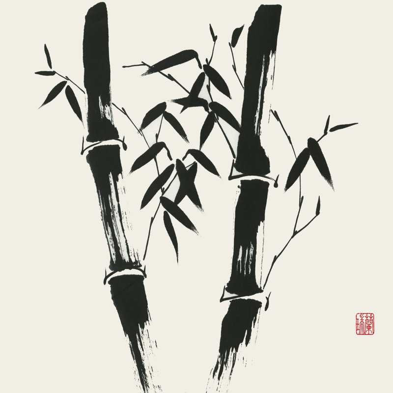 Bamboo Collection VII - Wrapped Canvas Painting, 30.48cm H x 30.48cm W