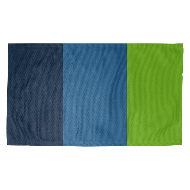 Tapis à rayures bleu/bleu/vert rayé, Rectangle 7 pi x 5 pi