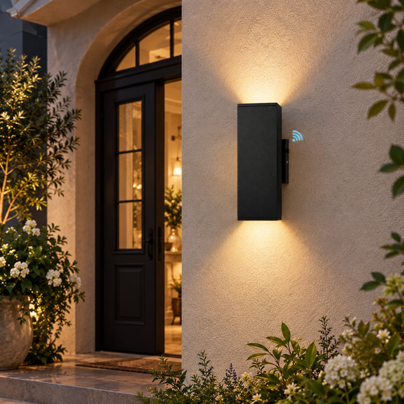Paquet de 4 lampes murales d'extérieur DEL Dusk to Dawn avec aluminium, applique murale étanche IP65, lanterne murale moderne pour patio, porte, garage