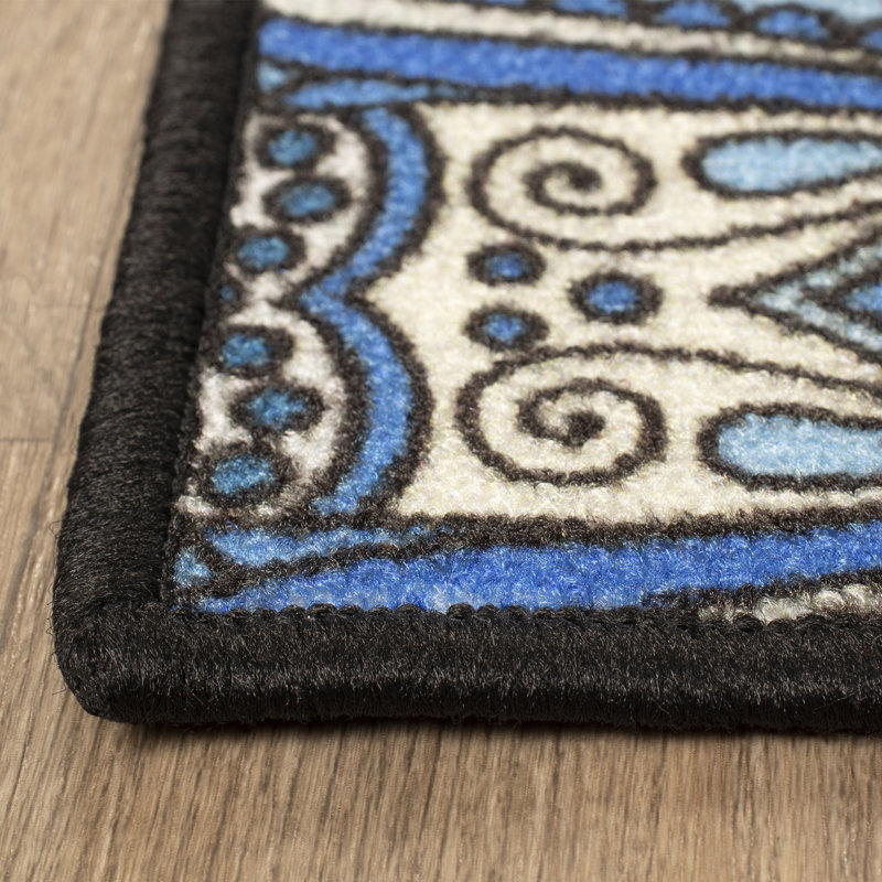 Tapis intérieur lavable antidérapant Calfee, Rectangulaire 8 pi x 10 pi