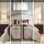 Édredon rouge pour chambre à coucher - très grand lit 7 pièces avec broderies et taies d'oreiller plateforme-120218439