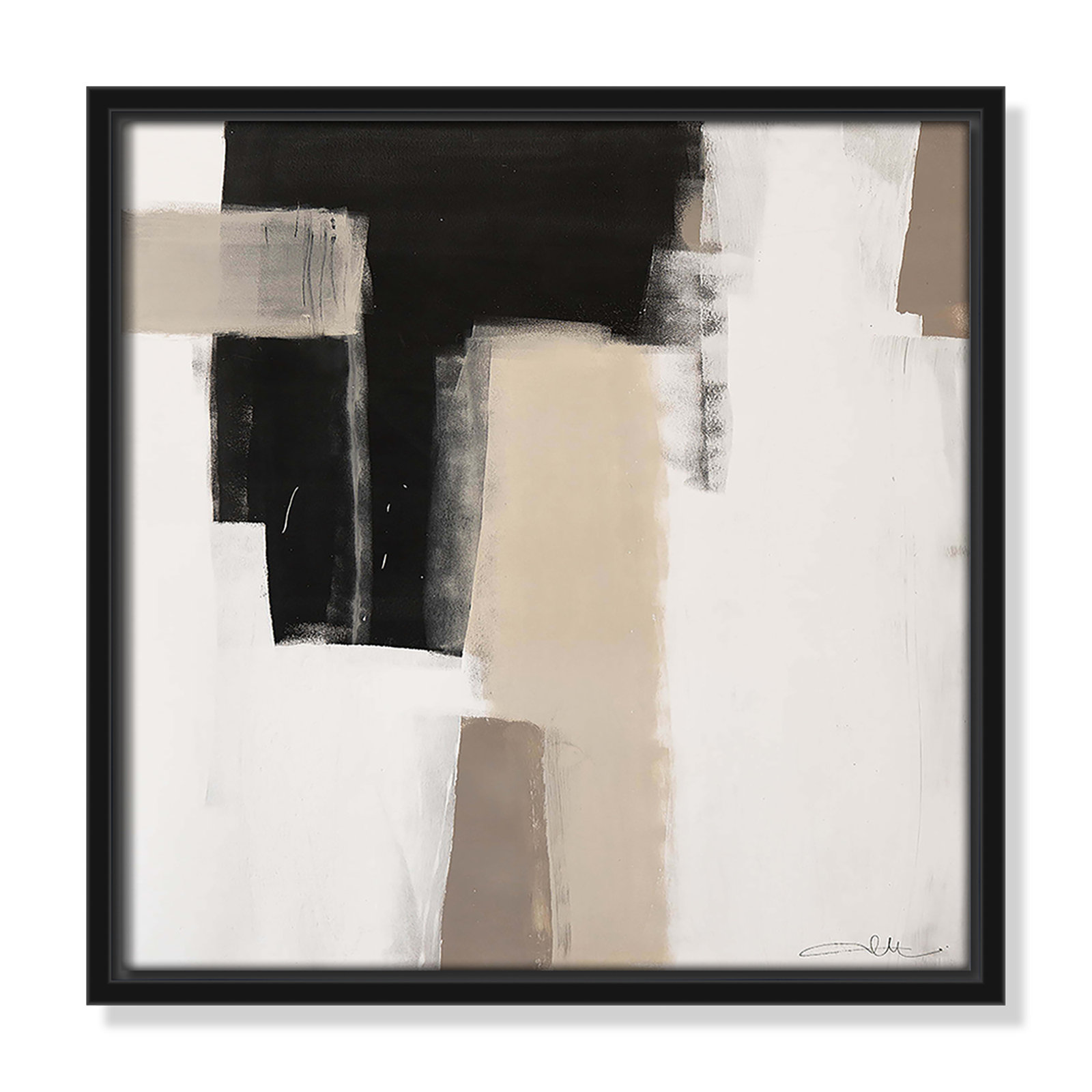 Earth Scapes I Print, 13.5" H x 13.5" W x 2" D, Black Floater Framed