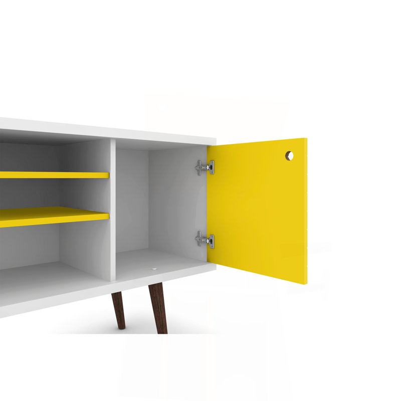 Meuble télé blanc et jaune, Jaune / Blanc