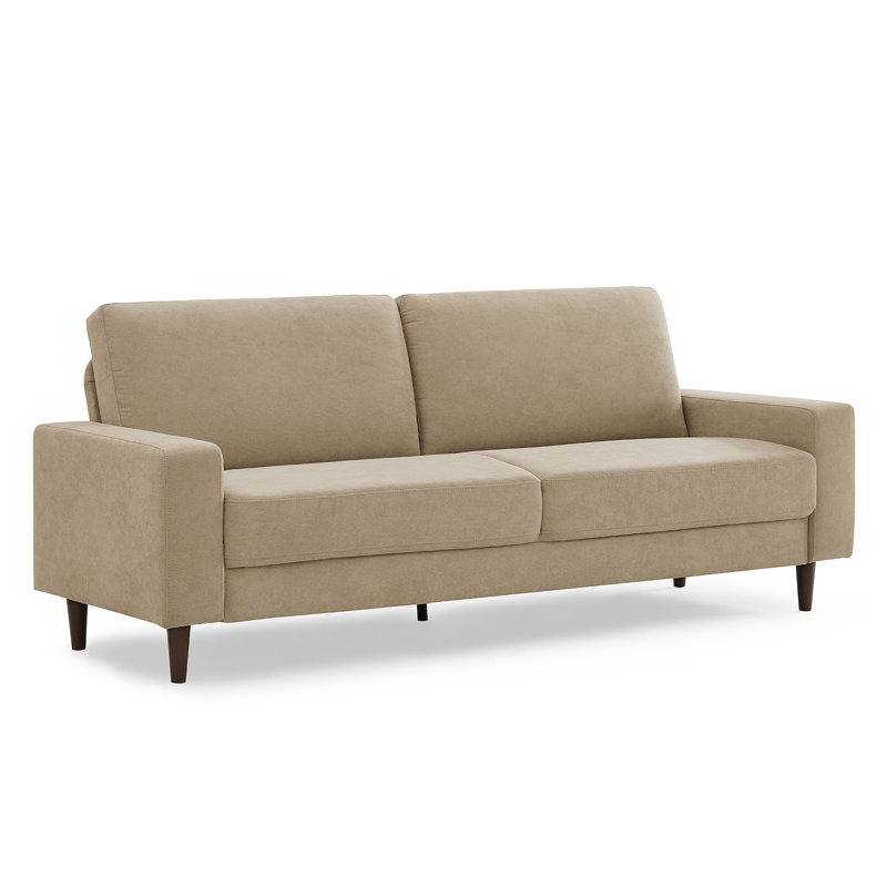 Elegido 213.1Cm Square Arms Sofa, Beige Polyester Blend