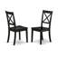 Ensemble de 3 tables de salle à manger modernes comprenant une table rectangulaire en bois avec une rallonge papillon et 2 chaises de cuisine, 32 po x 54 po, noir-16981959-16981956