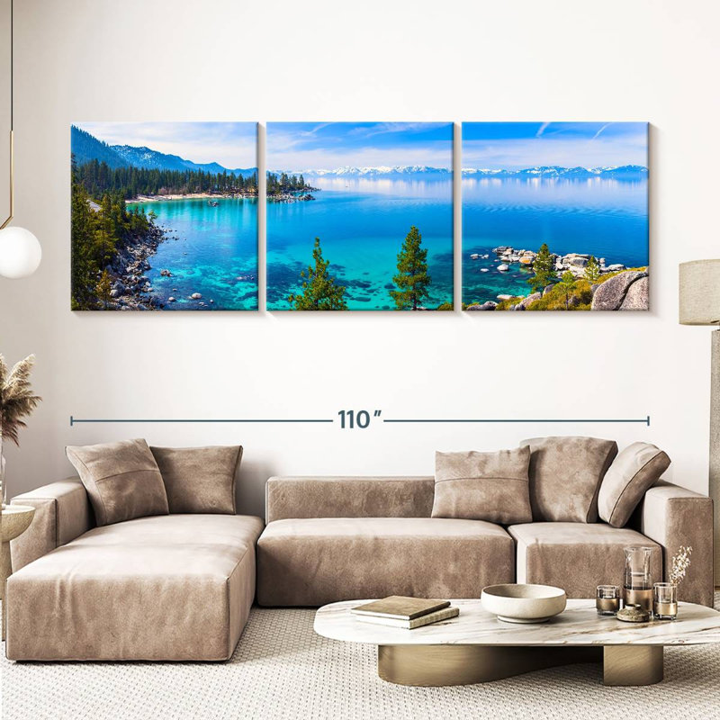 Lake Tahoe Tranquility 3 pièces, H 36 po x l 110 po x P 1,25 po