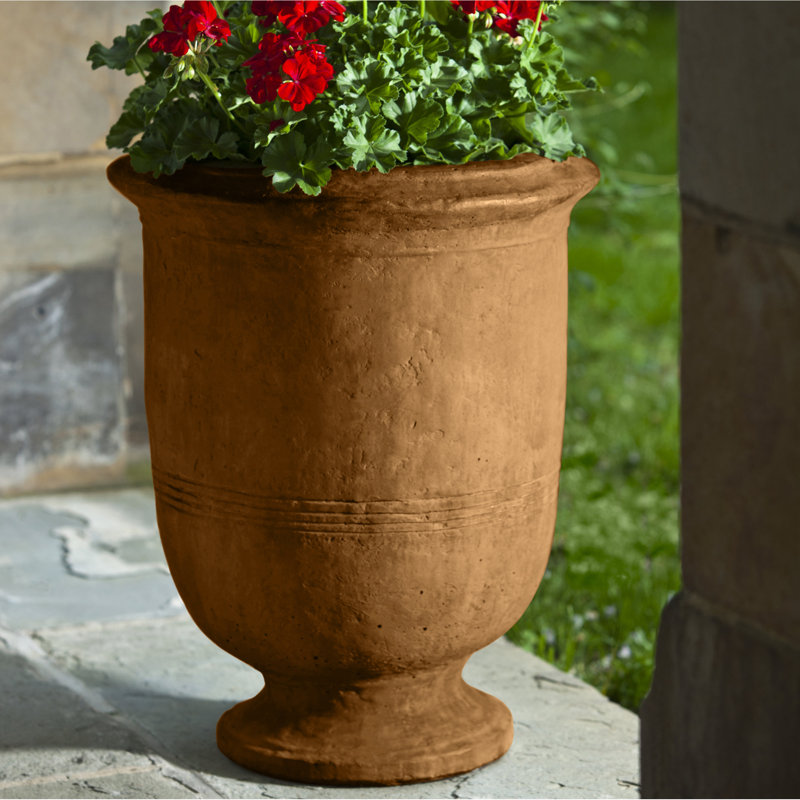Provencal Handmade Urn Planter, Travertine