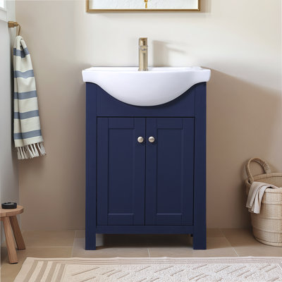Ensemble de meuble-lavabo simple 24 po bleu