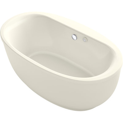 Sunstruck 65.5" x 36" Freestanding Air Acrylic Bath with Bask Heated Surface and Fluted Shroud