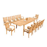 Outdoor 13 - Piece Teak Dining Set