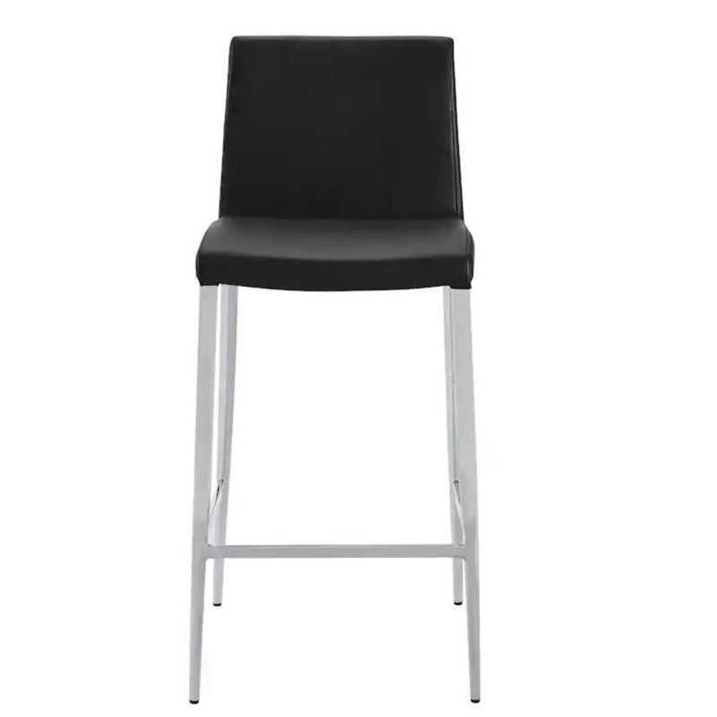 Pulsar Faux Leather Stool, Black