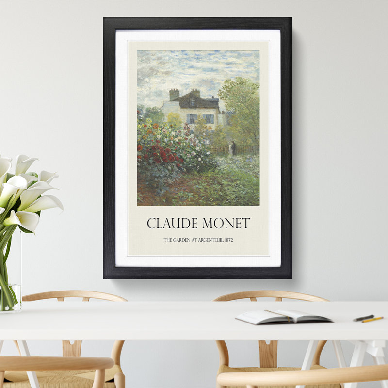Garden In Argenteuil by Claude Monet - Single Picture Frame Print, Black Framed, 48cm H x 36cm W x 2cm D