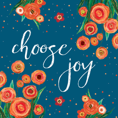 Joy Orange Floral - Wrapped Canvas Print
