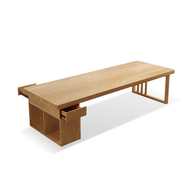 Bureau rectangulaire en bois massif avec 2 tiroirs Burlywood