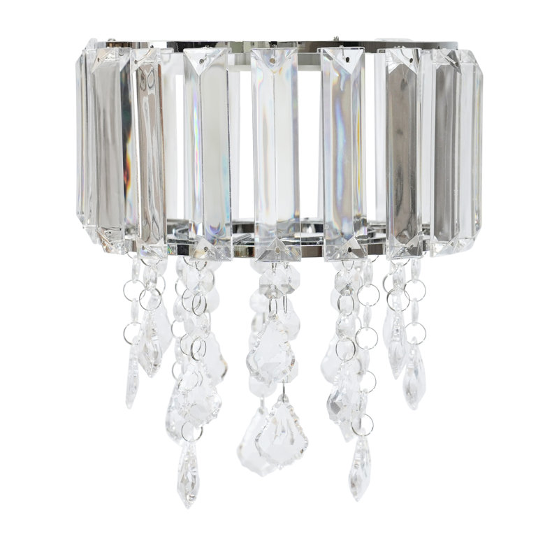 23cm H Plastic / Acrylic Empire Lamp Shade ( Clip On ) in Silver