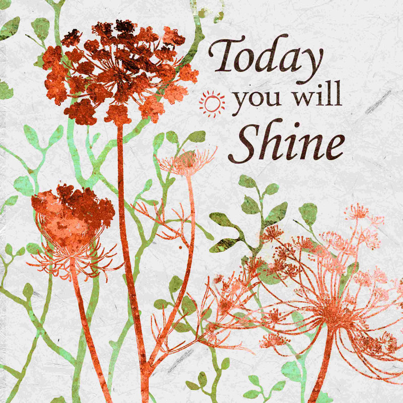 " Orange Flower Shine 2 " Painting Print, 12" H x 12" W  