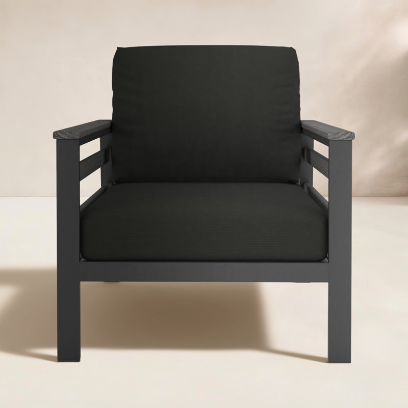Townsend Patio Chair with Sunbrella® Cushions, Canvas Black Sunbrella® Canvas, Dark Gray