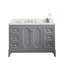 Grand meuble-lavabo de comptoir en marbre d'ingénierie avec miroir Carrara-859610463