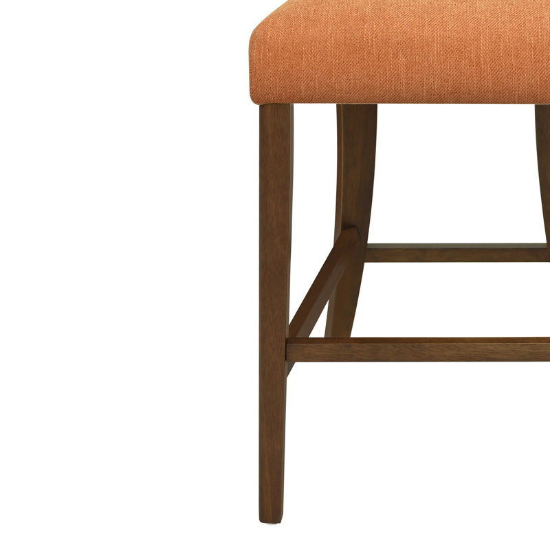 Tabouret de comptoir rétro, Noyer, Orange