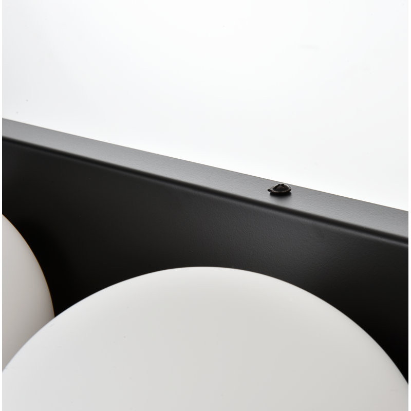 Isabeth Dimmable Bath Sconce, Black, 2 Lights, 6" H x 14" W x 14" D