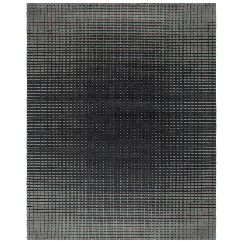 Laine tissée à la main 70% Ridgewood 301; Tapis abstrait 30% coton recyclé, Rectangle 8' x 10'