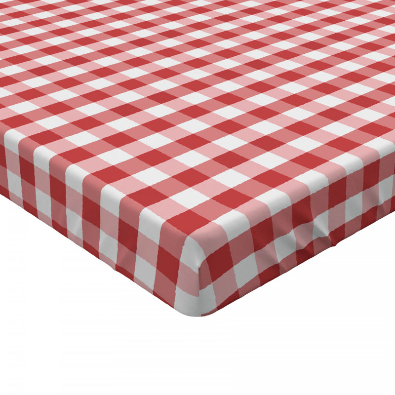 Full Red Plaid Microfiber Fitted Bed Sheet
