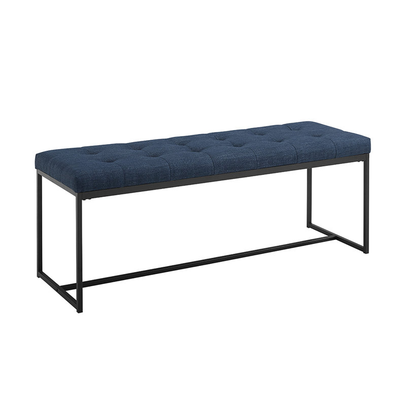 Wansley Linen Upholstered Bench, Blue