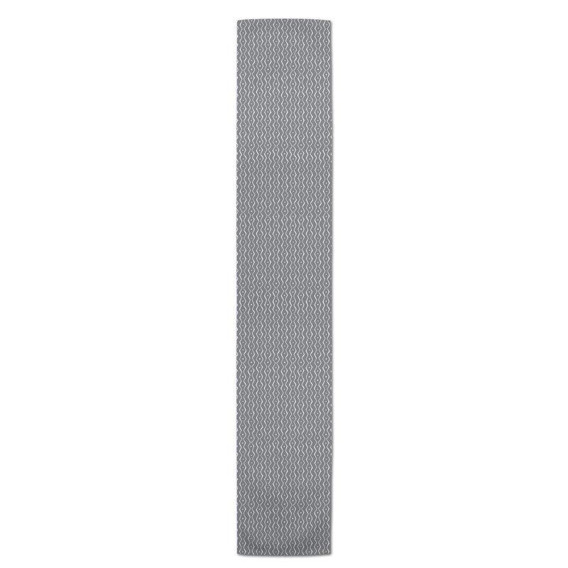 Koziol Geometric Table Runner, Gray, 72" L x 16" W, Chevron