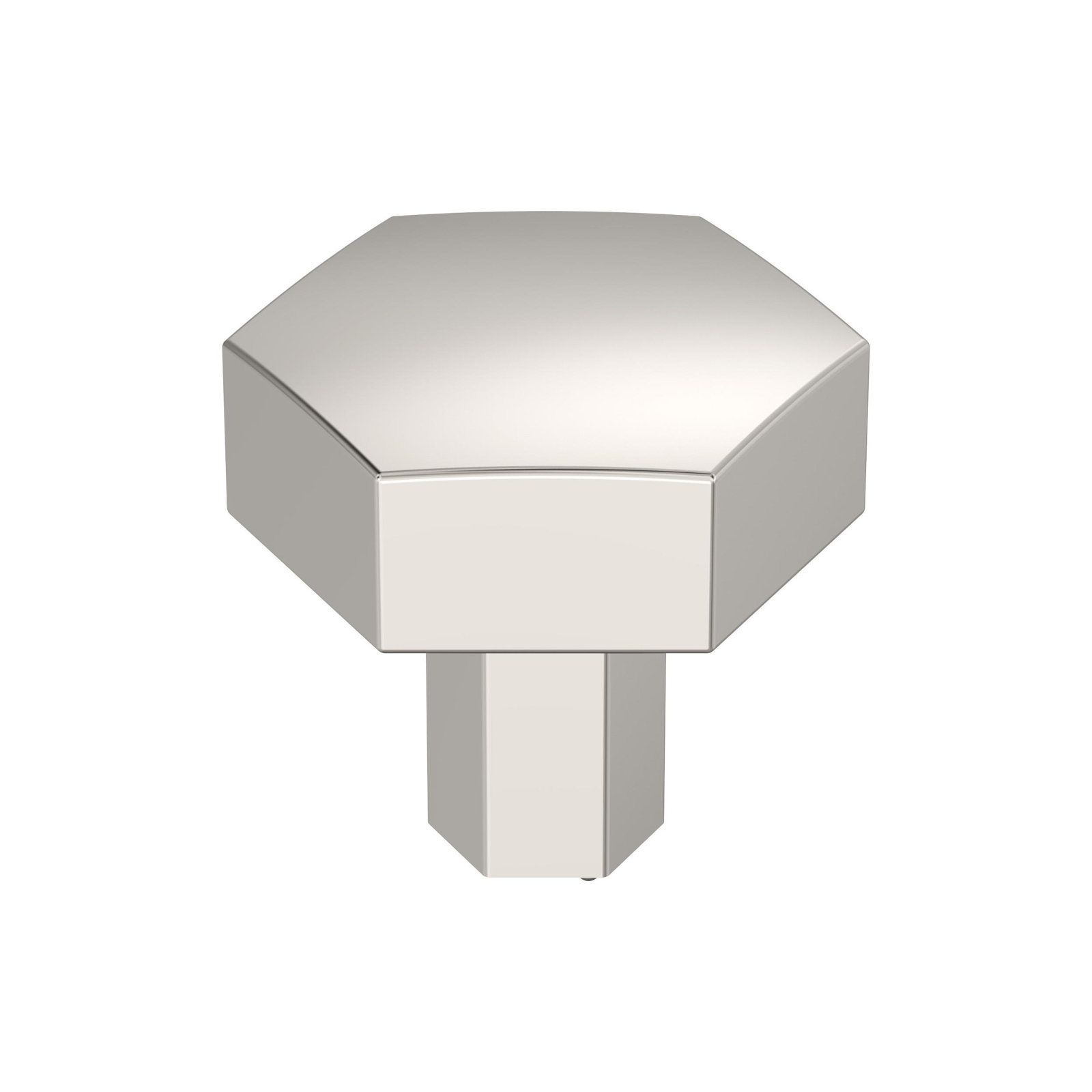 Caliber Geometric Cabinet Knob, Polished Nickel