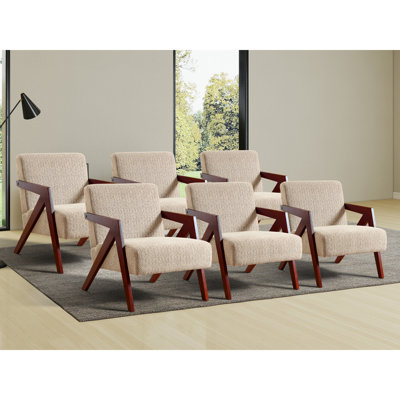 23.8'' Wide Modern Upholstered Soft Arm Accent chair With Solid Wood Legs (Set of 6)