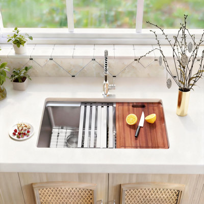 31" L X 18" W Double Basin Workstation Undermount Kitchen Sink
