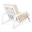 Outdoor Lounge Chair With Beige Cushion And White Wood - Ideal For Poolside Or Fire Pit Reading Relaxing-754835628