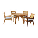Algarve Outdoor 5 - Piece Teak Dining Set with Cushions