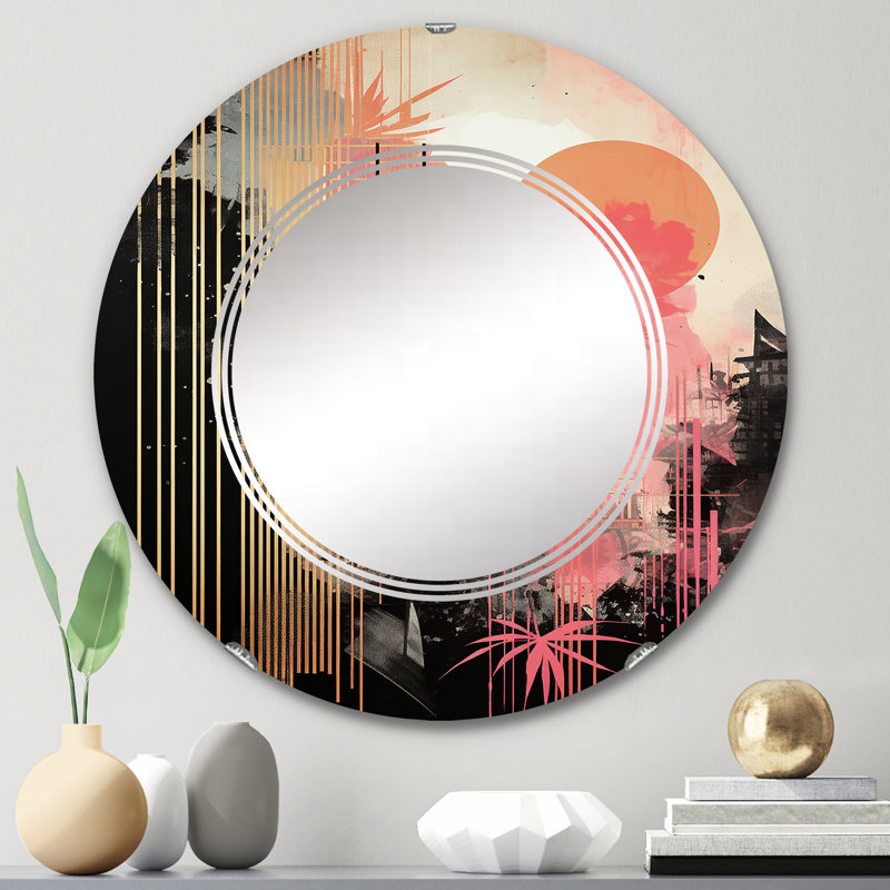 Bowdens - Miroir mural moderne rond, 24 po x 24 po