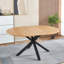 Table extensible, table de salle à manger, table de bureau, table basse, pieds en métal, plateau en panneau de fibres à densité moyenne, table 120/160 × 120 × 75 cm-1845265865
