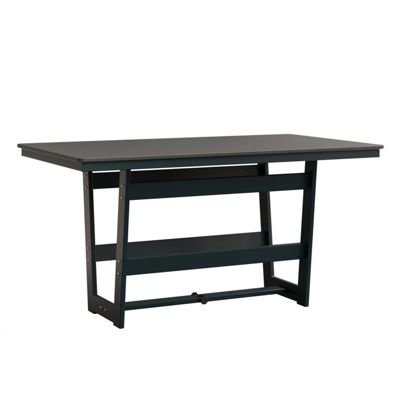 Table rectangulaire à hauteur de comptoir 70 po Berlin Gardens Hudson, Acier inoxydable martelé, Baie