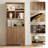 71" Tall Book Shelf With Cabinet 5 Tier Fluted Bookcase With Doors-206568395