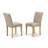 3 Piece Kitchen Table Set Contains a Rectangle Dining Table with Dropleaf and 2 Light Tan Linen Fabric Parson Dining Room Chairs, Oak-78000788-78000787-77777881