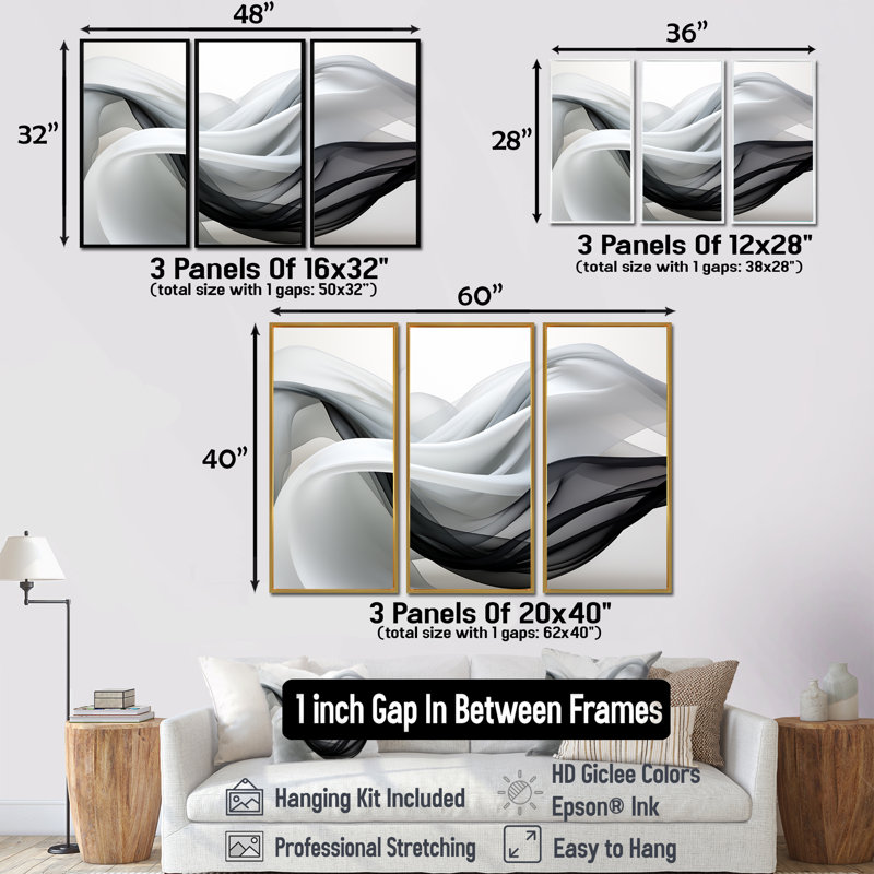 Ensemble d'art mural liquide, Cadre flottant brun, H 28 po x l 36 po x P 1 po