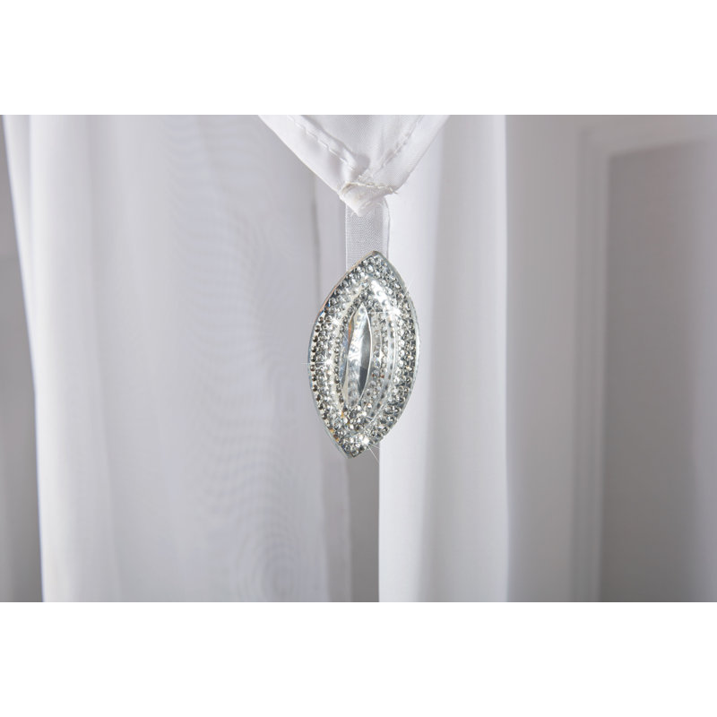 Avery Solid Colour Pointed Window Pelmet, White