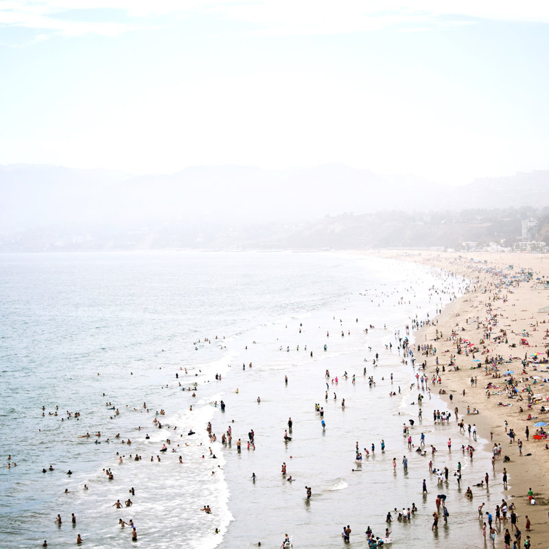 LA Summer, H 20 po x l 20 po, Oui, Papier avec cadre photo noyer