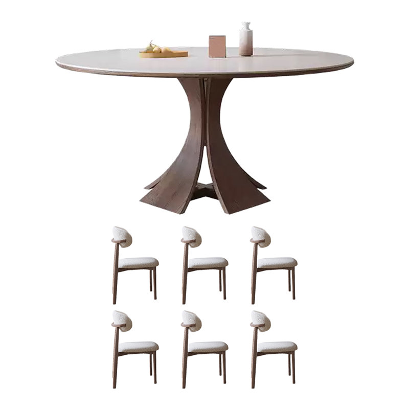 Table de salle à manger en bois de frêne massif, H 29,52 po x L 47,24 po x l 47,24 po