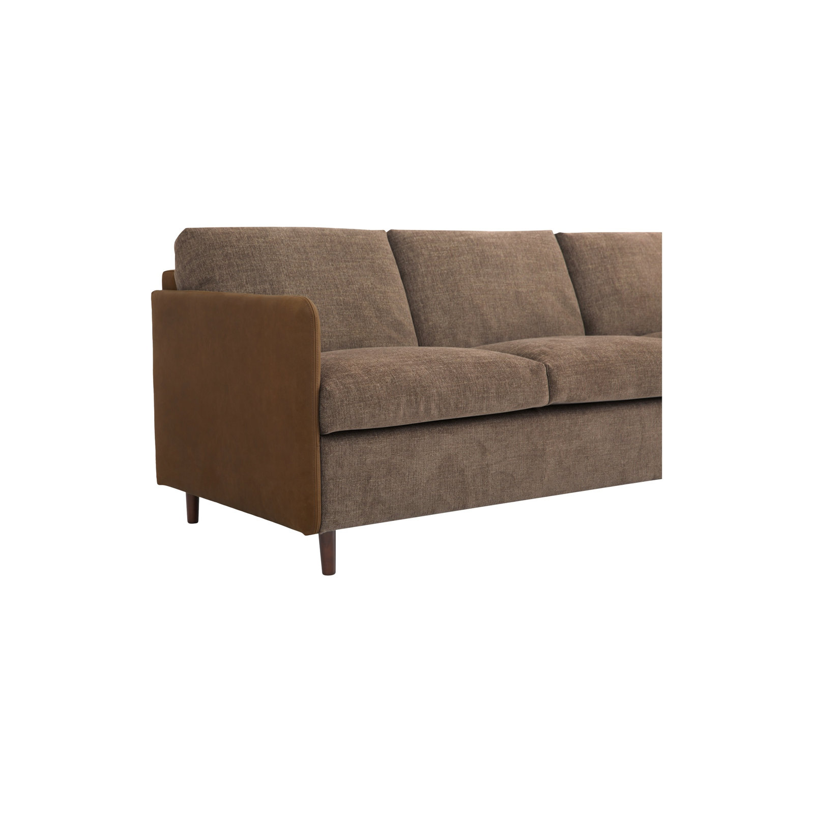 87" Genuine Leather Sofa, Brown