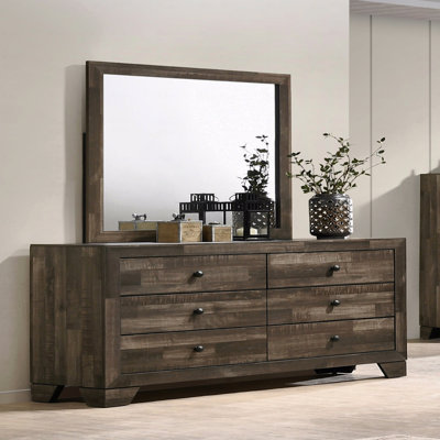 Commode de rangement à 6 tiroirs 1 pièce Rustic